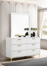 Kendall 6-Drawer Dresser with Mirror - White