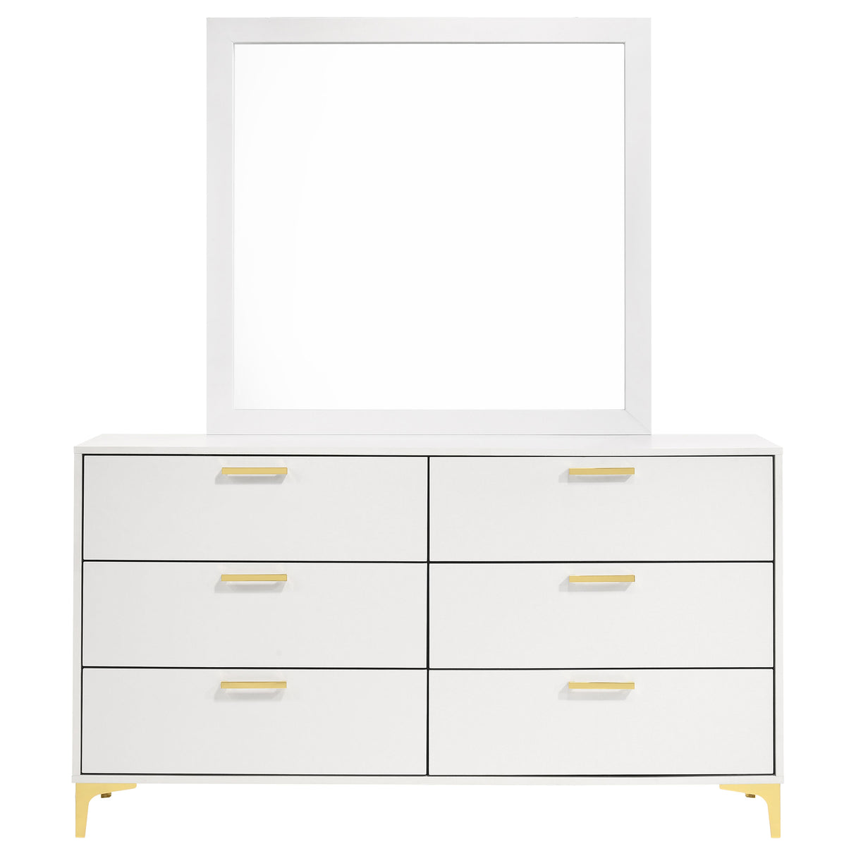 Kendall 6-Drawer Dresser with Mirror - White