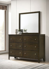 Wilkes 6-Drawer Dresser and Mirror Dark Cocoa