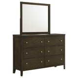 Wilkes 6-Drawer Dresser and Mirror Dark Cocoa