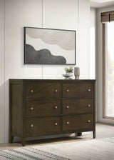 Wilkes 6-Drawer Dresser Cabinet, Dark Cocoa