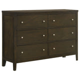 Wilkes 6-Drawer Dresser Cabinet, Dark Cocoa