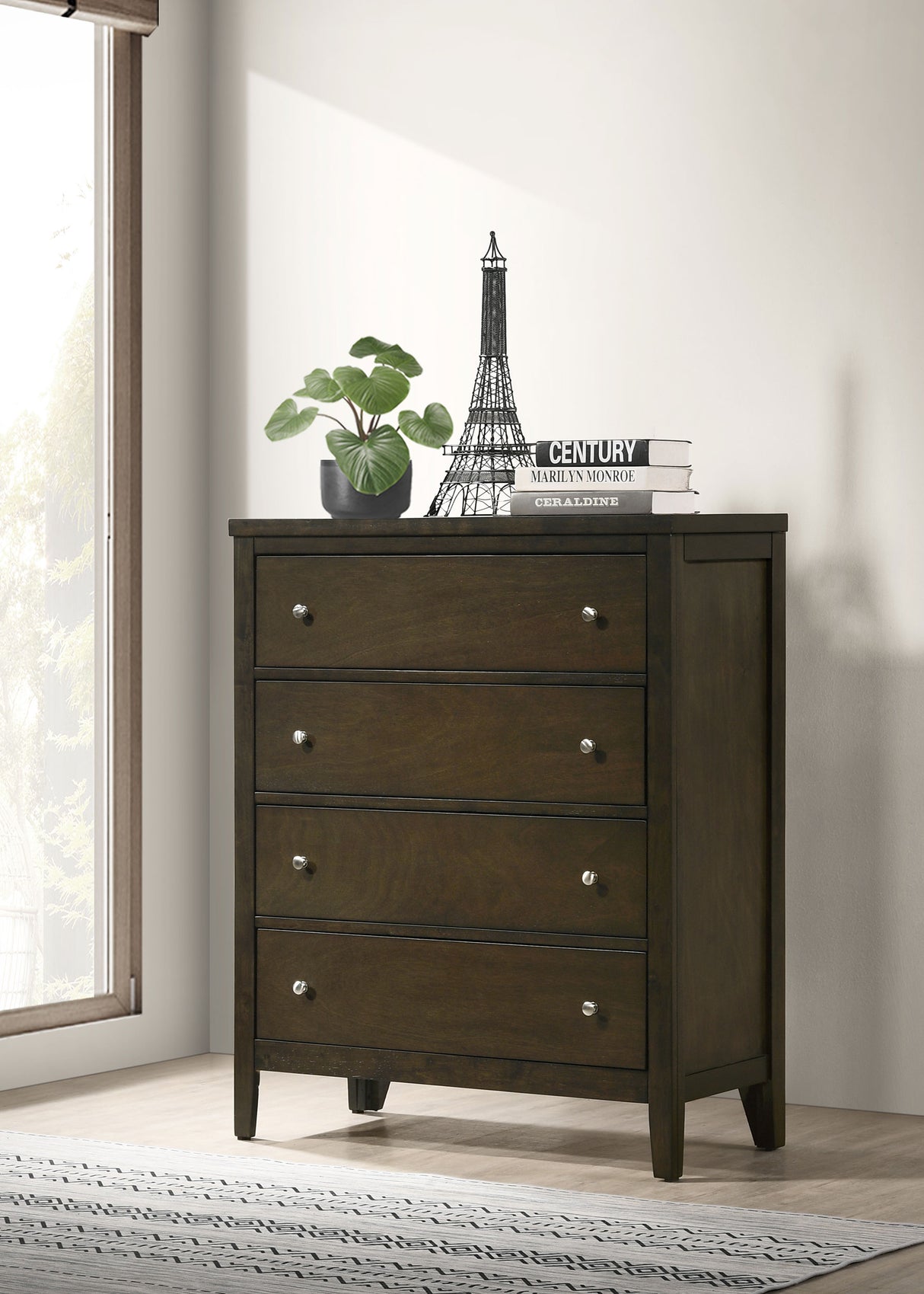 Wilkes 4-Drawer Chest of Drawers, Dark Cocoa
