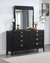 Brookmead 8-Drawer Dresser with Mirror in Black