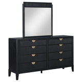 Brookmead 8-Drawer Dresser with Mirror in Black