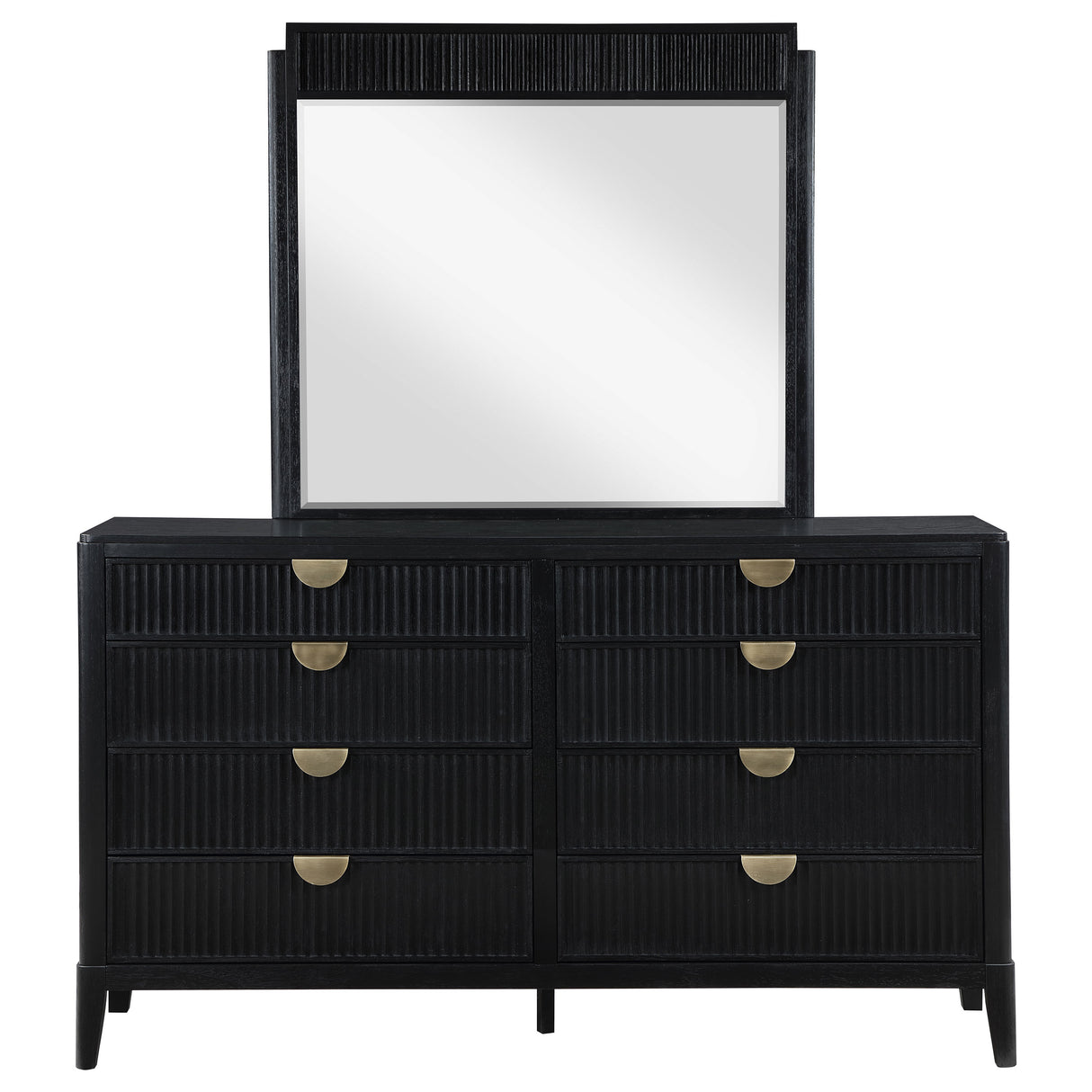 Brookmead 8-Drawer Dresser with Mirror in Black