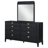 Brookmead 8-Drawer Dresser with Mirror in Black