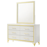 Lucia 6-Drawer Dresser with Mirror in White