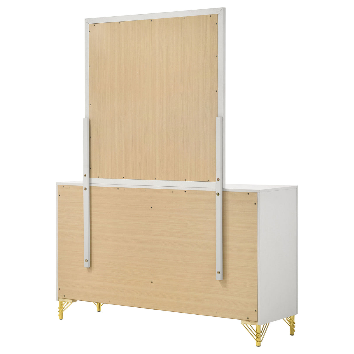 Lucia 6-Drawer Dresser with Mirror in White