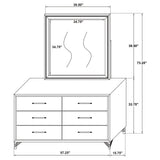 Lucia 6-Drawer Dresser with Mirror in White