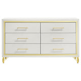 Lucia 6-Drawer Dresser Cabinet in White