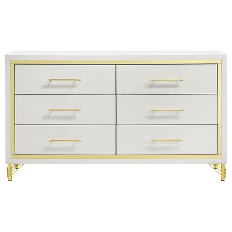Lucia 6-Drawer Dresser Cabinet in White