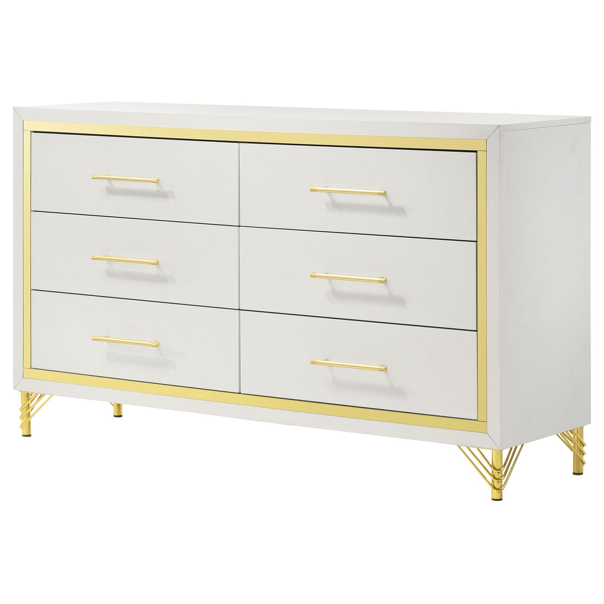 Lucia 6-Drawer Dresser Cabinet in White