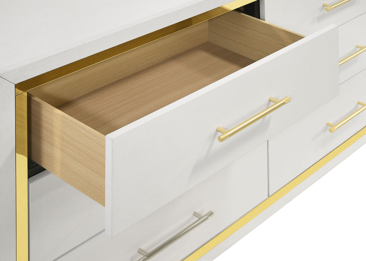 Lucia 6-Drawer Dresser Cabinet in White