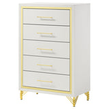 Lucia 5-Drawer Chest of Drawers - White