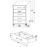 Lucia 5-Drawer Chest of Drawers - White