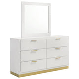 Caraway 6-Drawer Dresser with Mirror in White