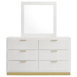 Caraway 6-Drawer Dresser with Mirror in White
