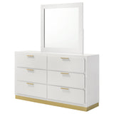 Caraway 6-Drawer Dresser with Mirror in White
