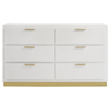 Caraway 6-Drawer Dresser in White