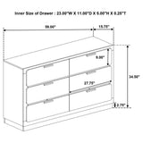 Caraway 6-Drawer Dresser in White