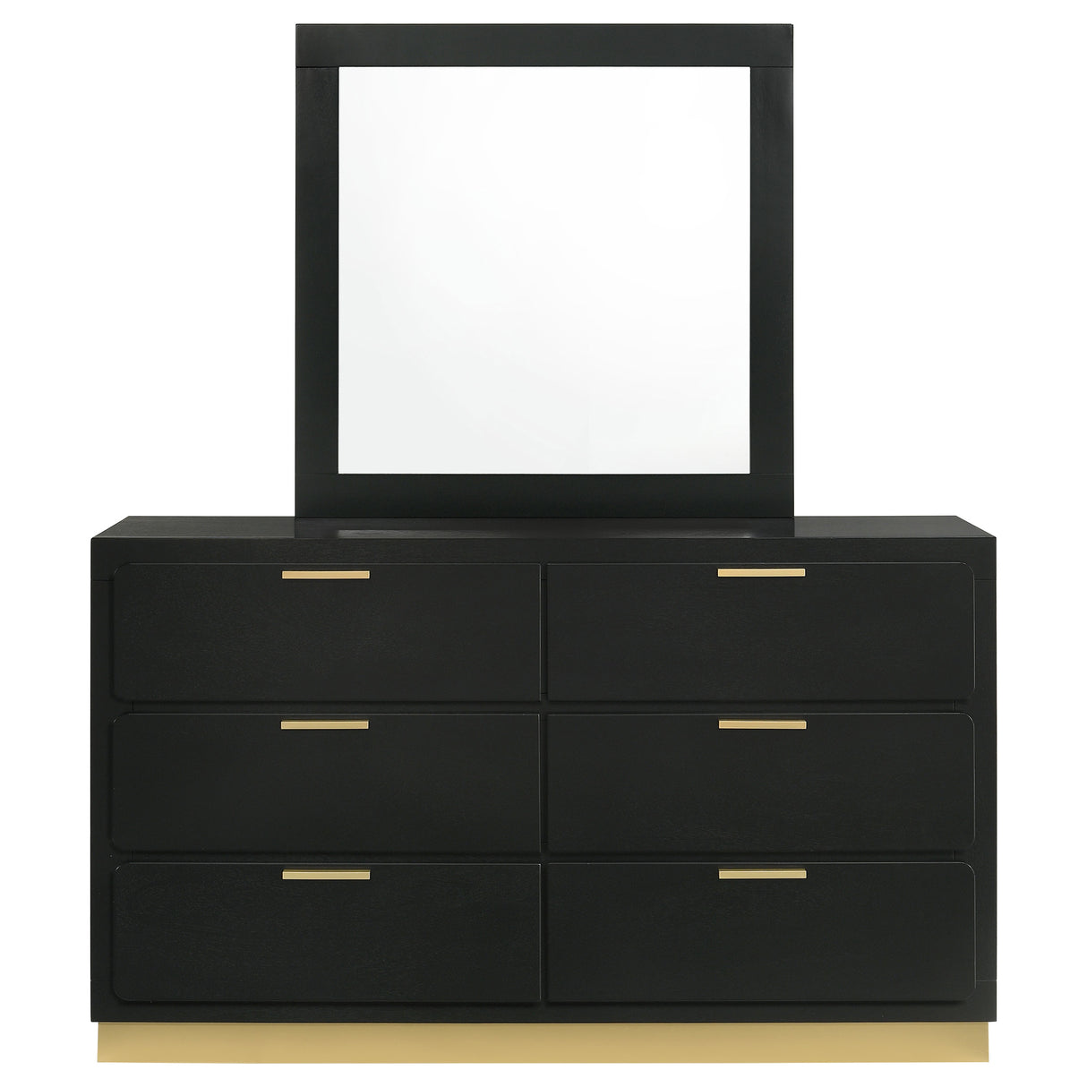 Caraway 6-Drawer Dresser with Mirror - Black