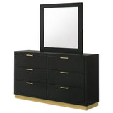 Caraway 6-Drawer Dresser with Mirror - Black