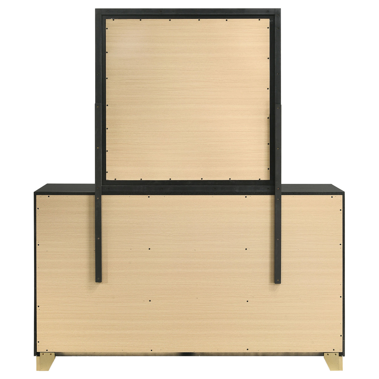 Caraway 6-Drawer Dresser with Mirror - Black