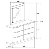 Caraway 6-Drawer Dresser with Mirror - Black