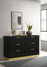 Caraway 6-Drawer Dresser Black