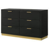 Caraway 6-Drawer Dresser Black