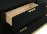 Caraway 6-Drawer Dresser Black