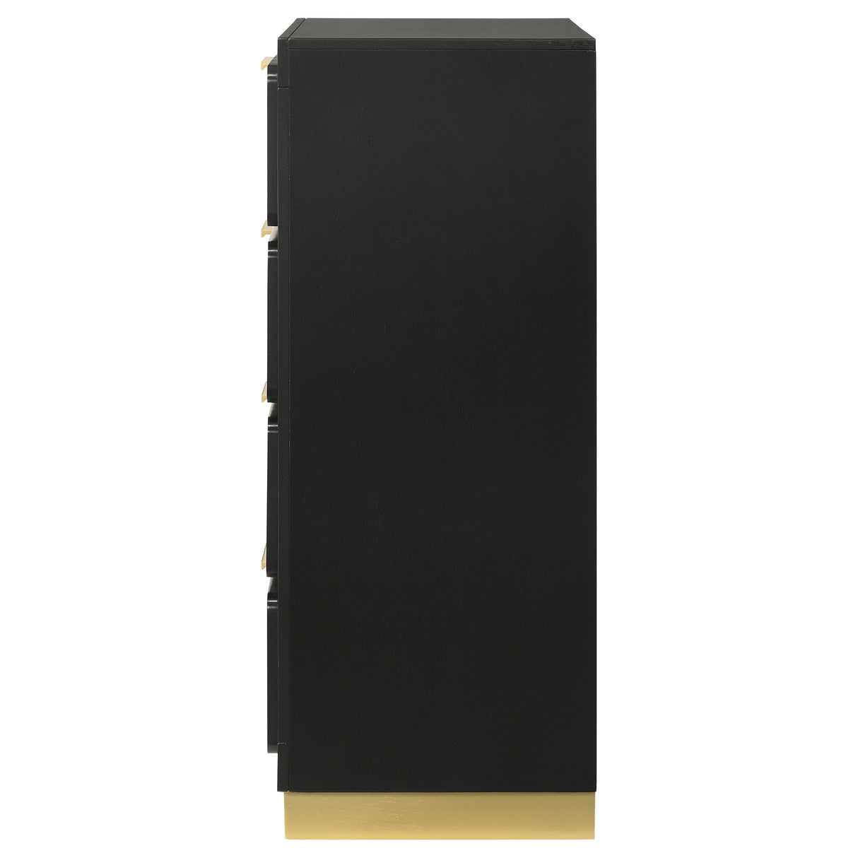 Caraway 4-Drawer Chest in Black with Gold Hardware