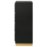 Caraway 4-Drawer Chest in Black with Gold Hardware