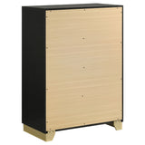 Caraway 4-Drawer Chest in Black with Gold Hardware
