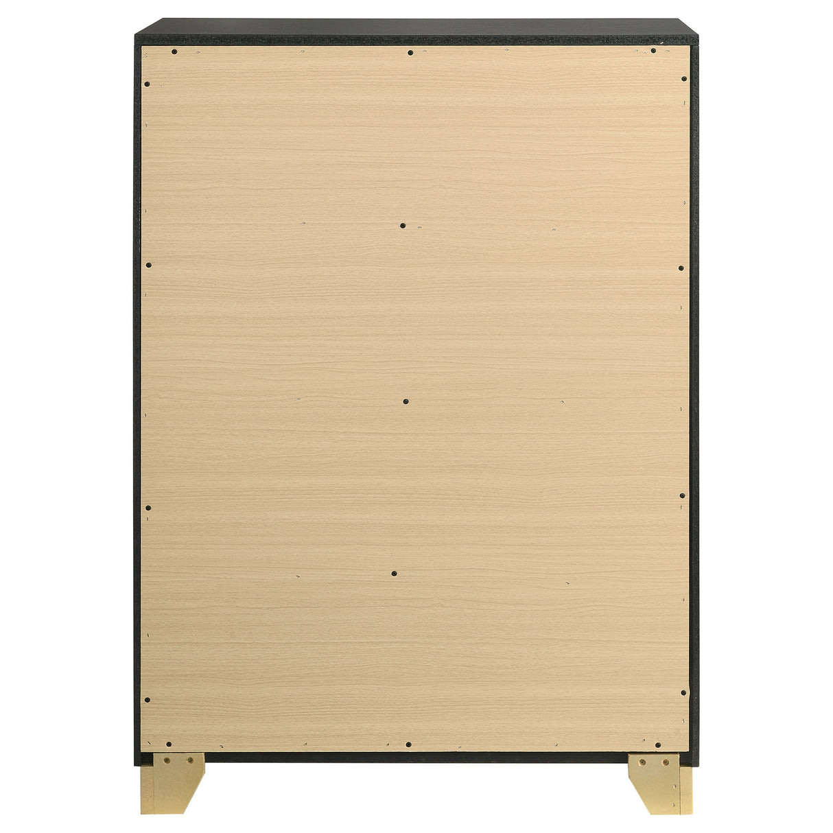 Caraway 4-Drawer Chest in Black with Gold Hardware