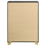 Caraway 4-Drawer Chest in Black with Gold Hardware