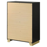 Caraway 4-Drawer Chest in Black with Gold Hardware