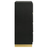 Caraway 4-Drawer Chest in Black with Gold Hardware