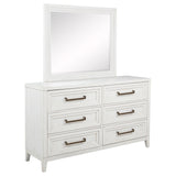 Marielle 6-Drawer Dresser with Mirror in Distressed White