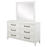 Marielle 6-Drawer Dresser with Mirror in Distressed White