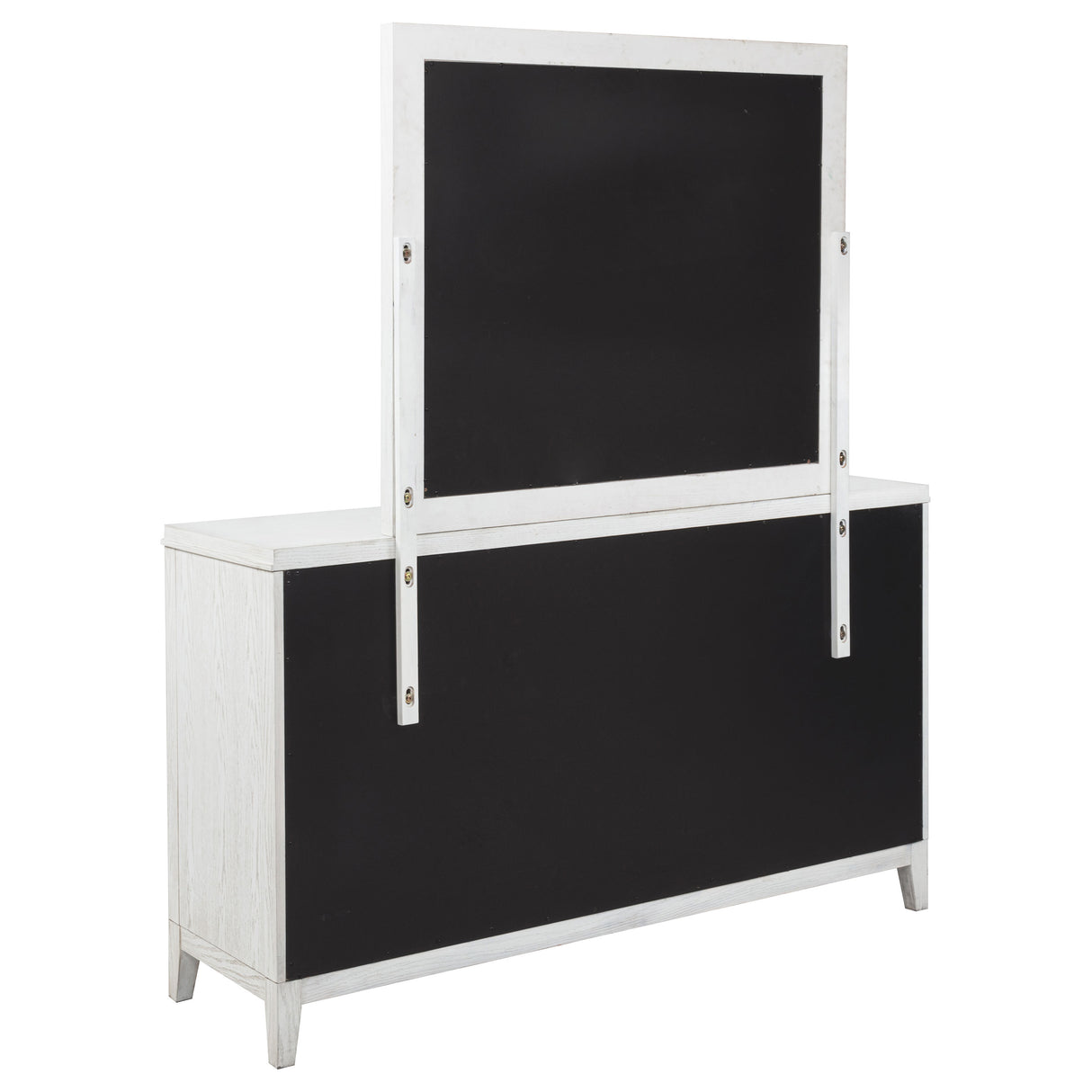 Marielle 6-Drawer Dresser with Mirror in Distressed White