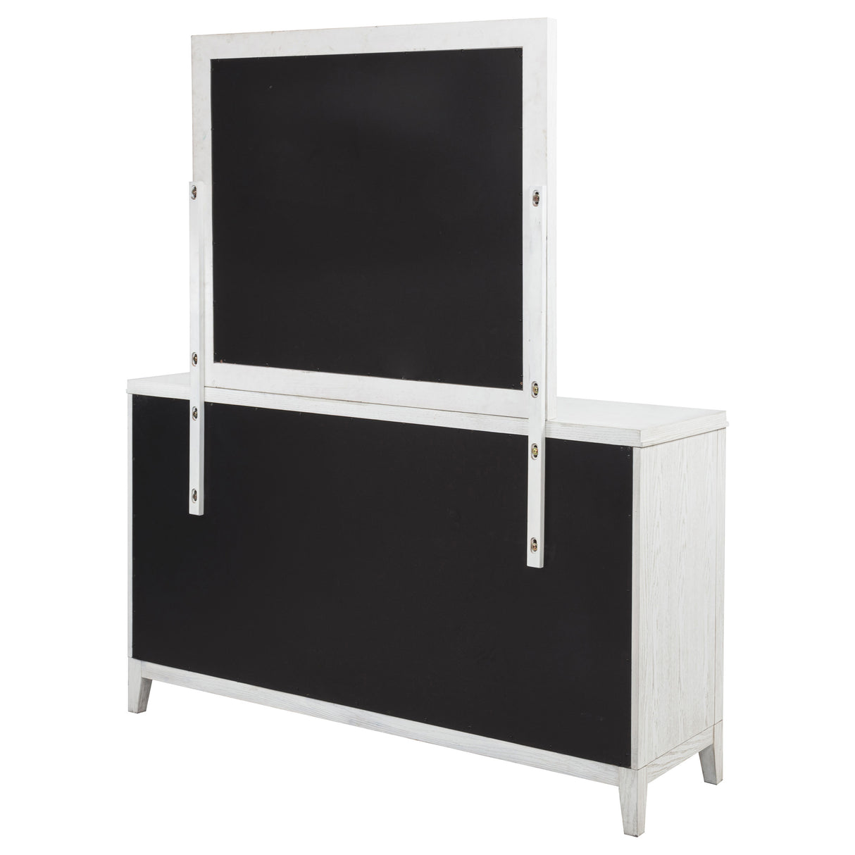 Marielle 6-Drawer Dresser with Mirror in Distressed White