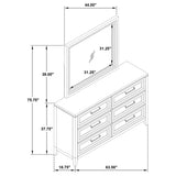 Marielle 6-Drawer Dresser with Mirror in Distressed White