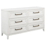 Marielle 6-Drawer Bedroom Dresser Distressed White