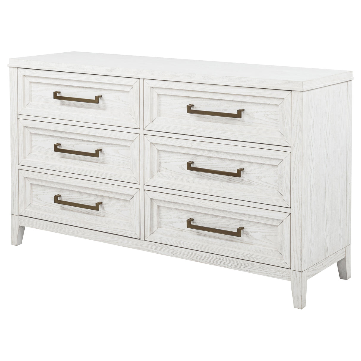 Marielle 6-Drawer Bedroom Dresser Distressed White