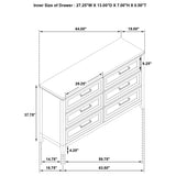 Marielle 6-Drawer Bedroom Dresser Distressed White