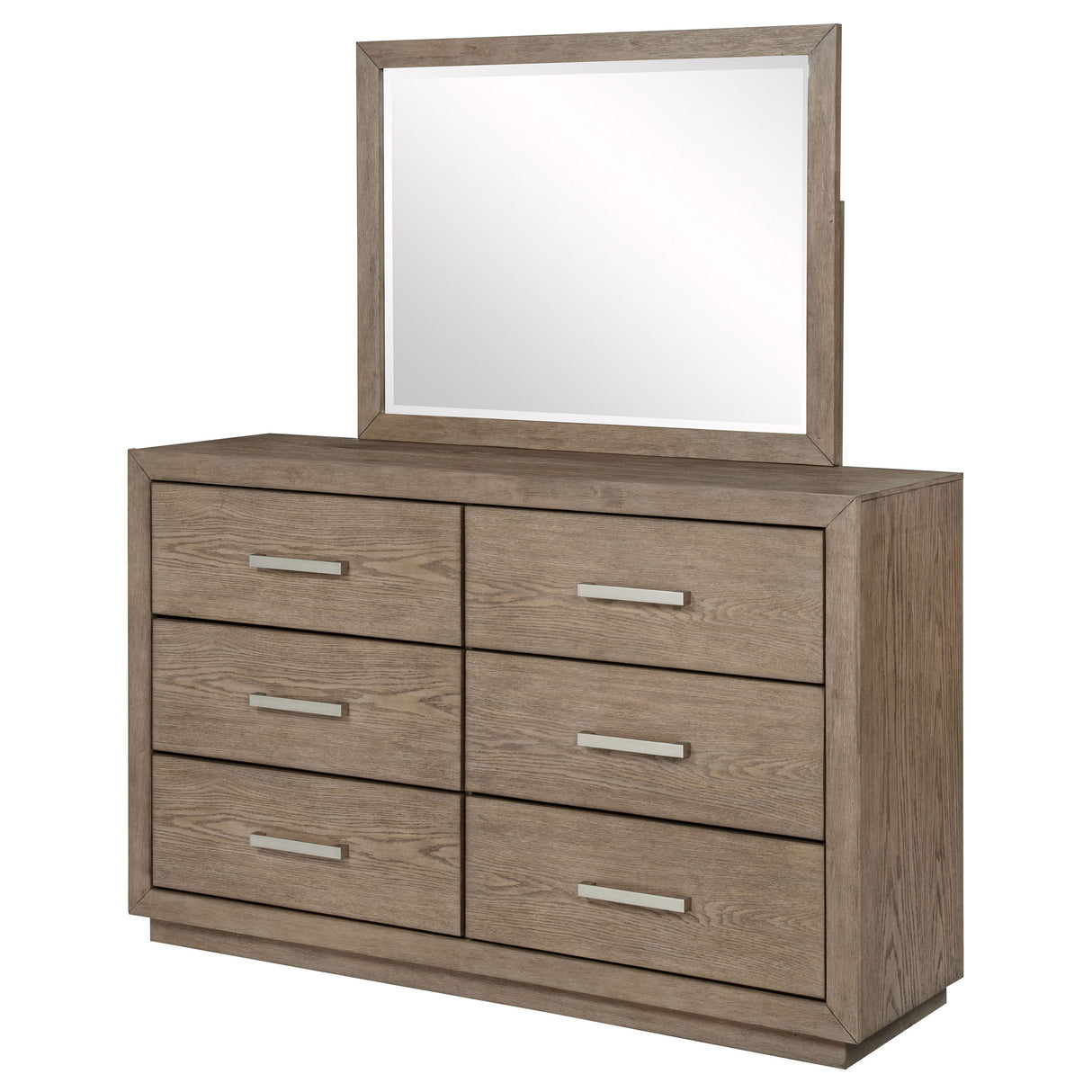 Kenora 6-Drawer Dresser and Mirror in Barley Brown