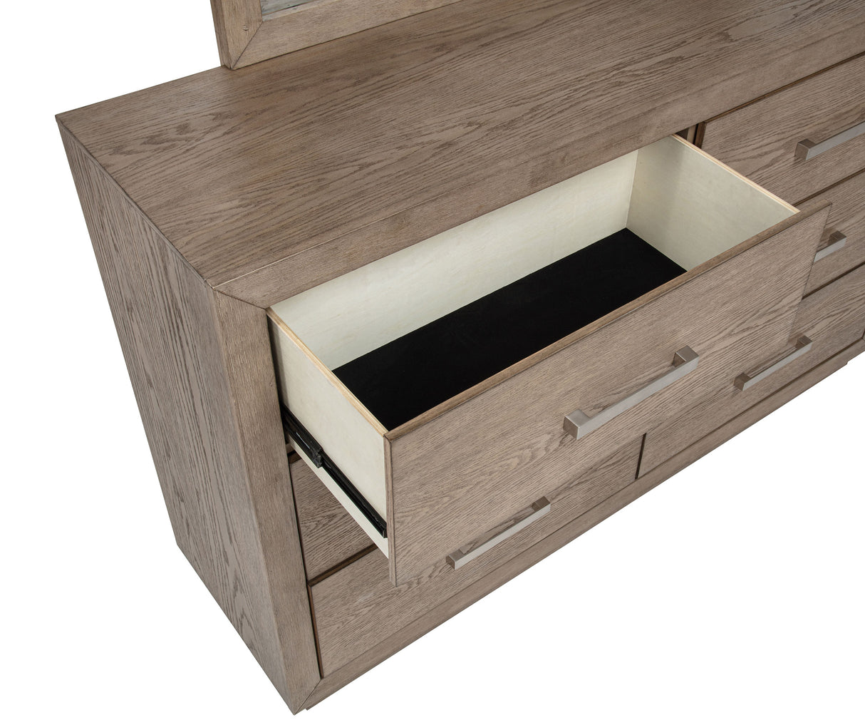 Kenora 6-Drawer Dresser and Mirror in Barley Brown