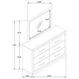 Kenora 6-Drawer Dresser and Mirror in Barley Brown